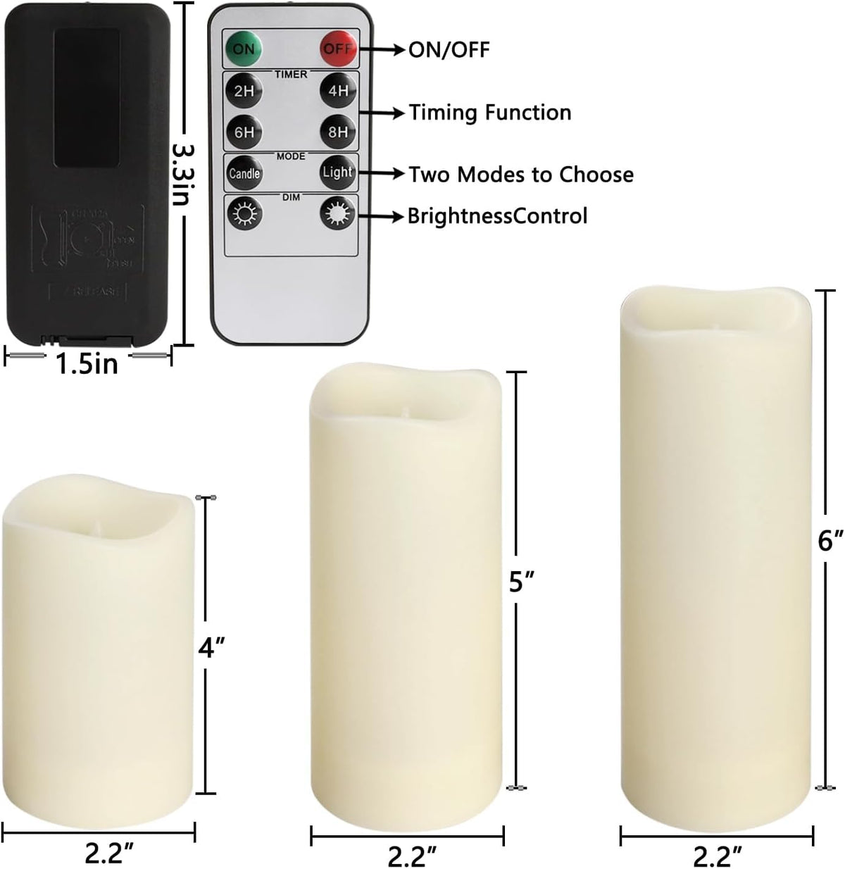 Set of 24 Waterproof Outdoor Flameless Candles (24 Pack Ivory-2)