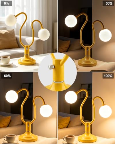 Yellow Globe Table Lamp Magic DIY Arms G9 Bulbs Included Dimmable (14-Yellow-Globe-2U-Magic DIY Arms)