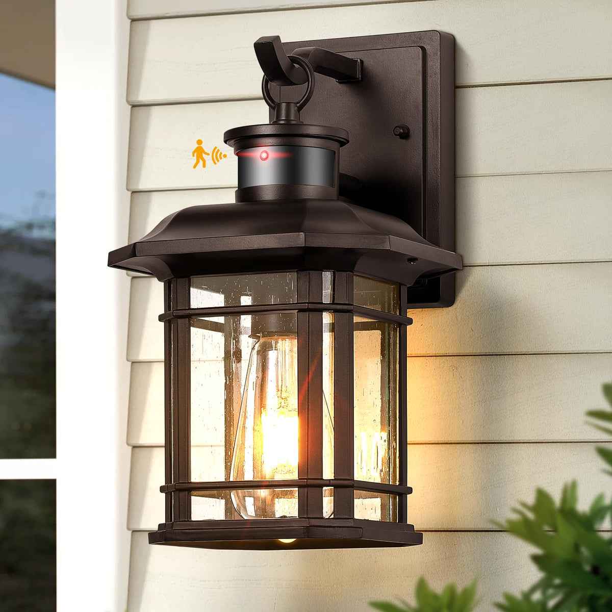Brown Motion Sensor Outdoor Light Fixture (Oil-Rubbed Bronze / 12.4 in Motion Sensor 1 Pack)