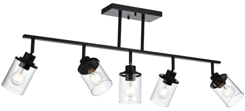 5 Light Kitchen Track Light Fixtures Ceiling Vanity Lights Black (Black / 5 Light)