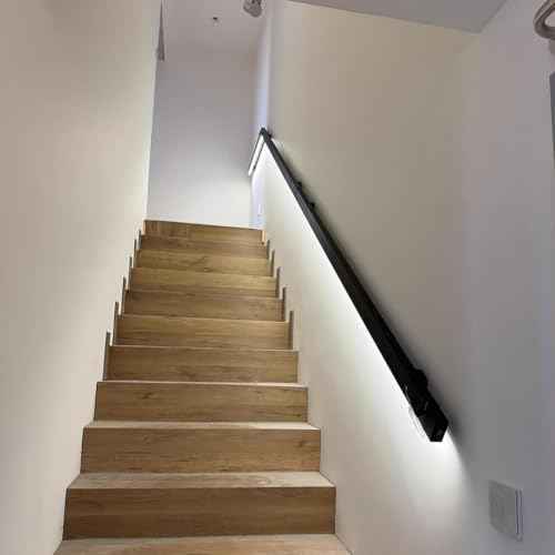 LED Motion Sensor Handrail Lights for Stairs (Black-Left / 1.1m/3.6ft)