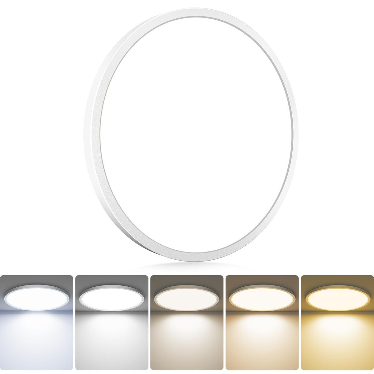 1Pack LED Flush Mount Ceiling Light Fixture (White / 13Inch-1pack)