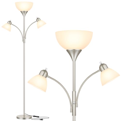 Torchiere Floor Lamps for Living Room (Nickel)
