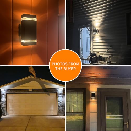 Square Dusk to Dawn Outdoor Wall Lights (4 Packs-Black / Dusk to Dawn)