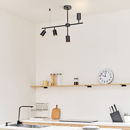 64000048 4 Light Adjustable Height Track Lighting (Black, Adjustable (4-Light))