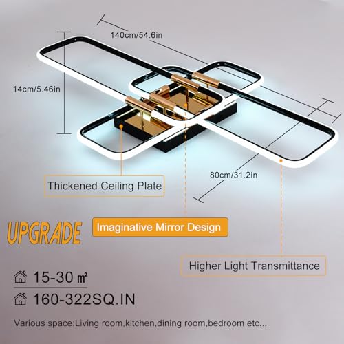 Upgraded LED Ceiling Light Fixture (Closed to Ceiling / L55.12")