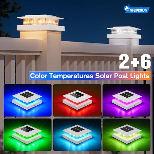 4x4 Post Solar Lights Color Changing (White)