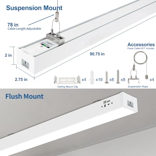 8FT LED Linear Light Fixture 4Pack (White)