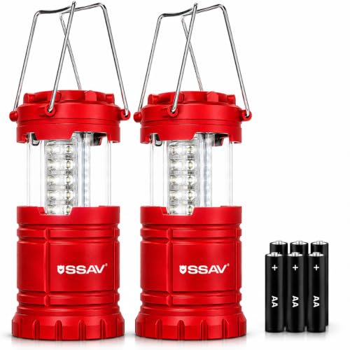 Battery Powered LED Lanterns (2 Pack Red)