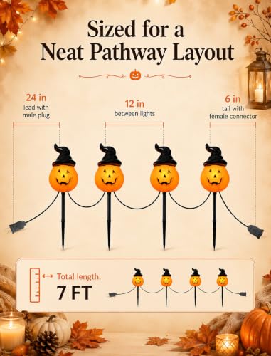 4PCS Pumpkin Pathway Marker Lights (New Pumpkin Pole)