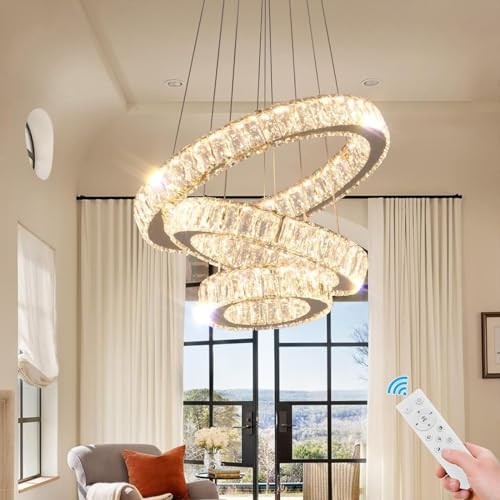 Gold 3 Ring Chandelier Led Pendant Light Hanging Led Chandelier Modern Chandelier for Dining Room Living Room Bedroom