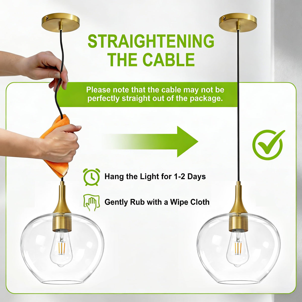 9.45in Gold Pendant Lights Kitchen Island with Clear Glass Shade 1Pack (Gold-Clear Glass)