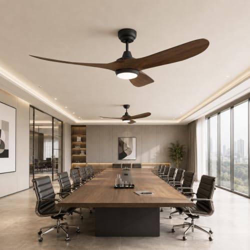 60 Inch Ceiling Fan with Lights (Black & Walnut / 60 inch)