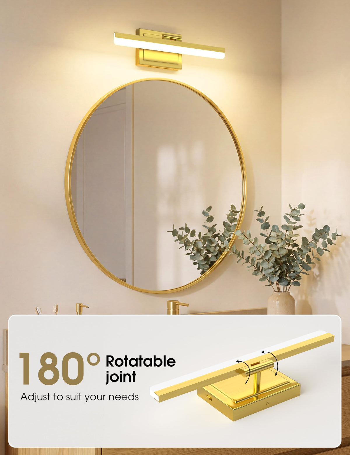 Modern Bathroom Vanity Light 15.7 inch (Gold / 15.7 inch)