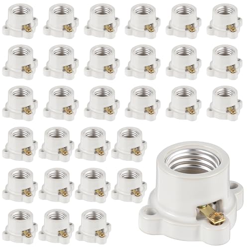 30 Pcs E26 Light Socket Porcelain Lamp Holder Medium Base