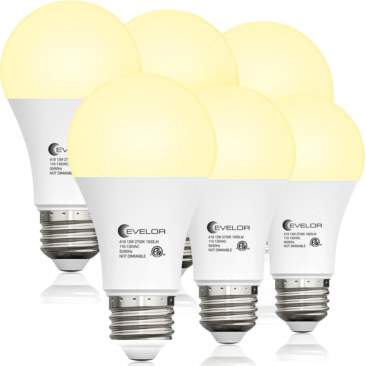 6 Packs A19 LED Light Bulbs (Soft White 2700k / 6 Pcs)