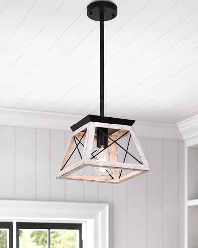 9.84Inches Farmhouse Pendant Light Fixture (10InchesWhite)
