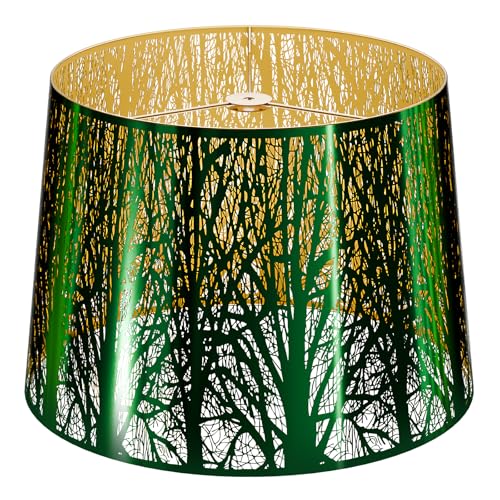 Large Metal Drum Lampshade 12'' Top ×14'' Bottom×10" Height For Floor Lamps (Metal Green)