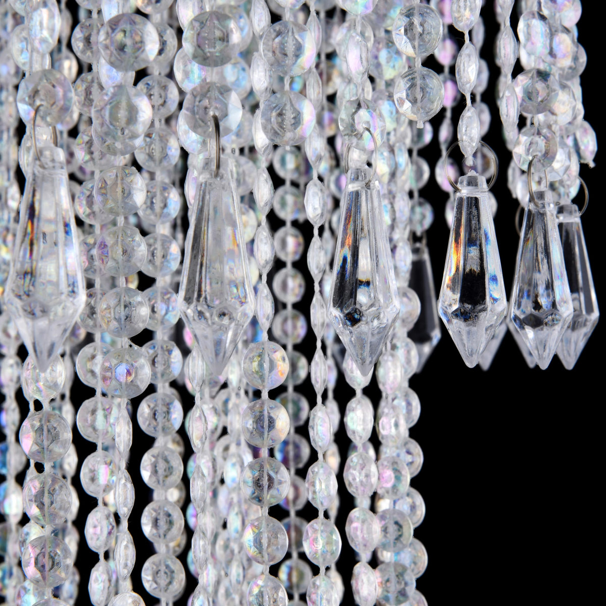 3 Tiers Modern Sparkling Acrylic Beaded Hanging Chandelier Shade (Clear-2 / Shade)