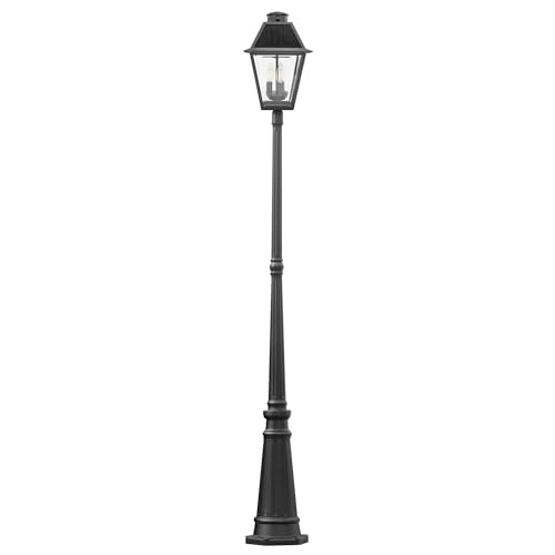 400 Lumen Outdoor Solar Lamp Post Light with Motion Sensor (Head+Post)