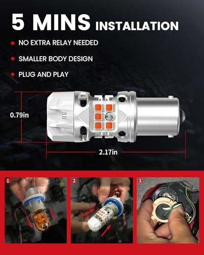 T3 1157 Switchback LED Bulbs with Built (Amber/White / 1157)