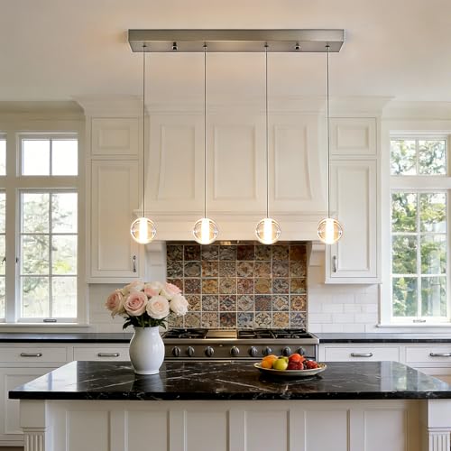 Brushed Nickel 4 Lights Rectangular Chandeliers (4 Light / Nickel Rectangle)