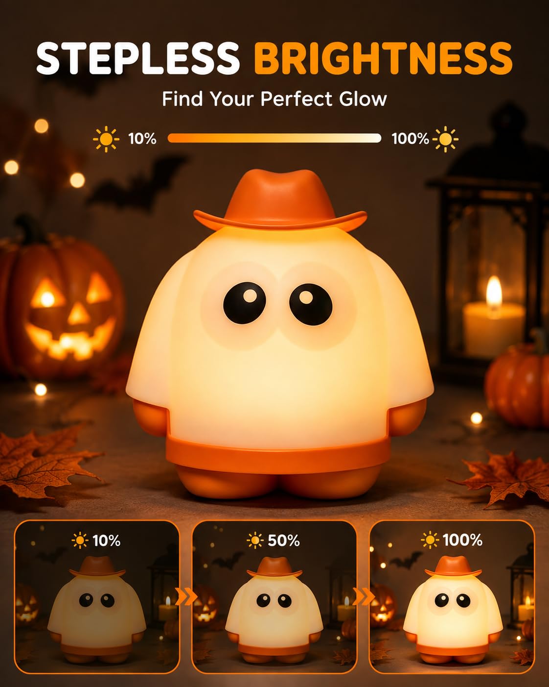 Halloween Ghost Night Light (Ghost-Orange)