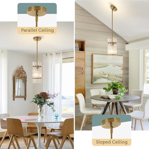 Gold Crystal Pendant Light for Kitchen Island