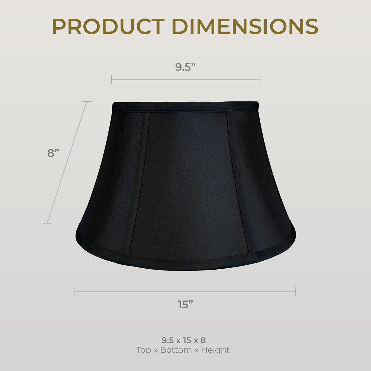 Shallow Drum Bell Billiotte Wall Lamp Shade (Black - Set of 2 / 9.5 x 15 x 8)