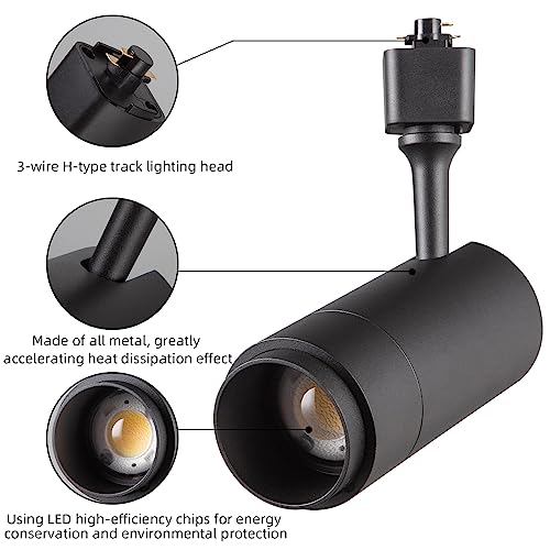 Track Lighting Heads 24W H (Black - 3 Pack)