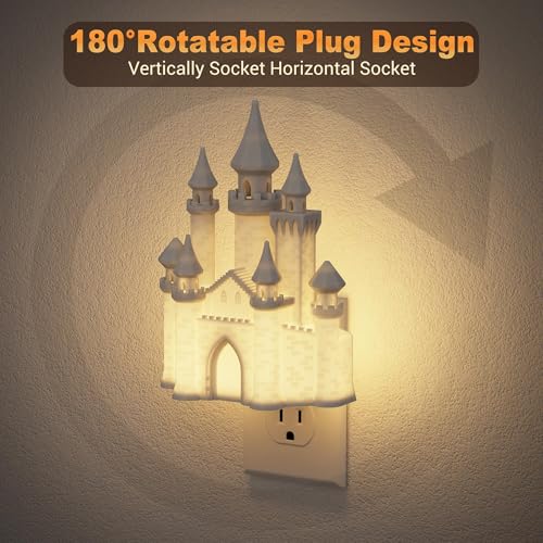 Night Lights Plug into Wall (Castle-3000K / 1 Pack)