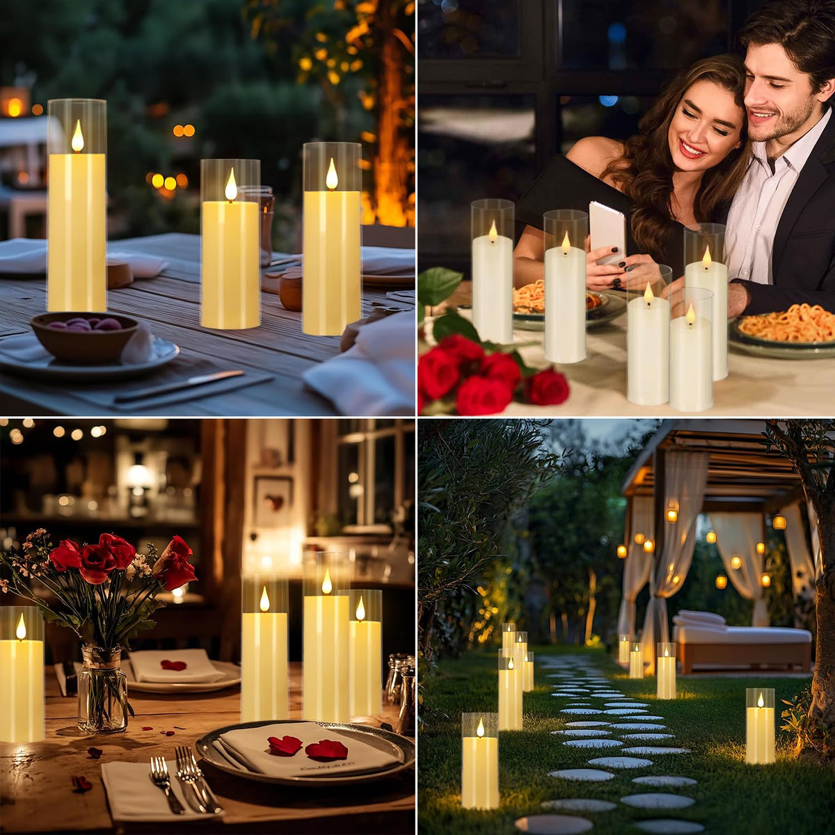 Flickering Flameless Candles Battery Operated with Remote (24 Pack Ivory-3)