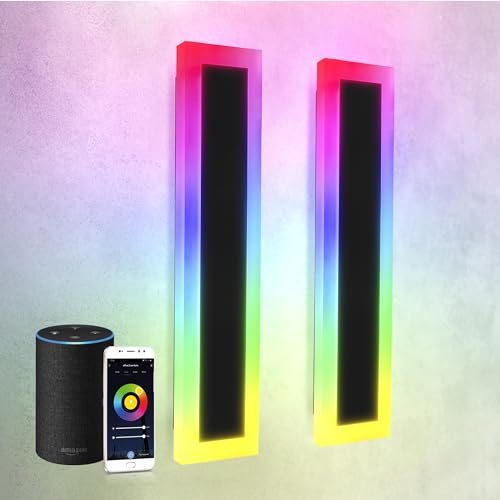 24" LED Linear Wall Sconce 2 Pack (Black)