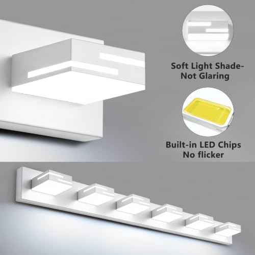 LED Modern Bathroom Vanity Light Fixtures (White / 6-light, 42-inch)
