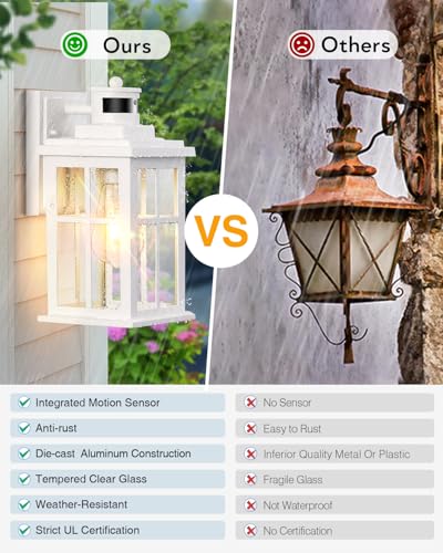 White Motion Sensor Light Outdoor (Motion Sensor 2 Pack / White)