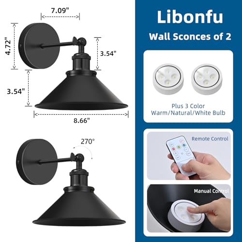 Battery Operated Wall Sconce Set of 2