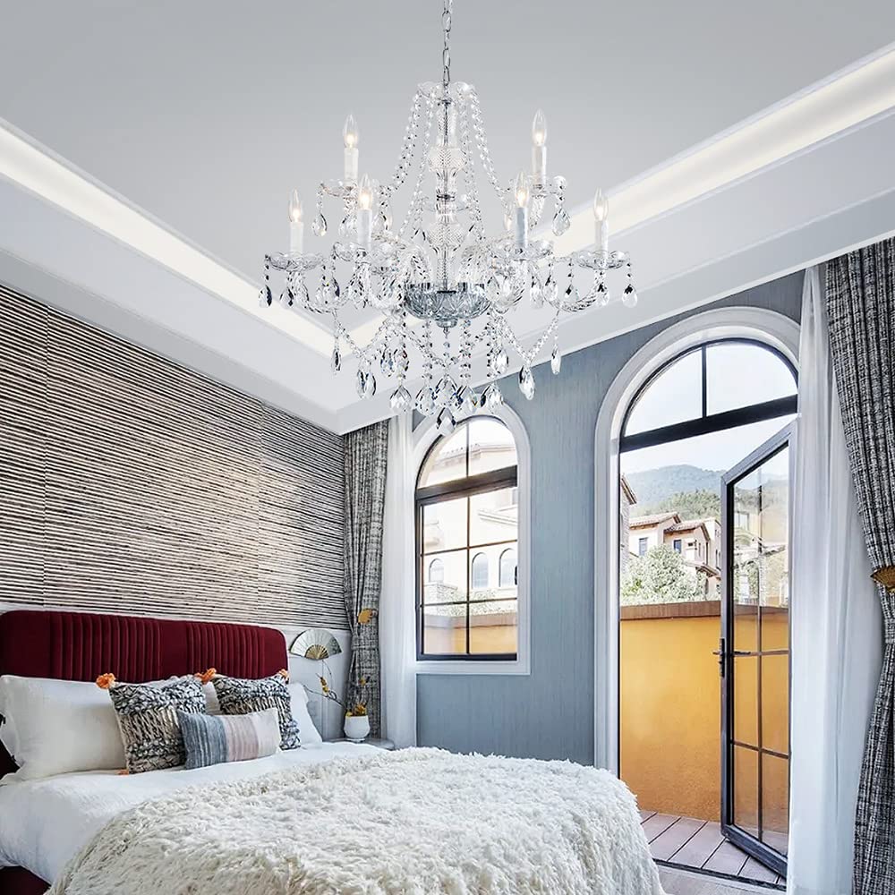 Saint Mossi 9 Light Modern Contemporary Elegant Crystal Glass Chandelier (Clear Crystal / W28" 2 Tier)