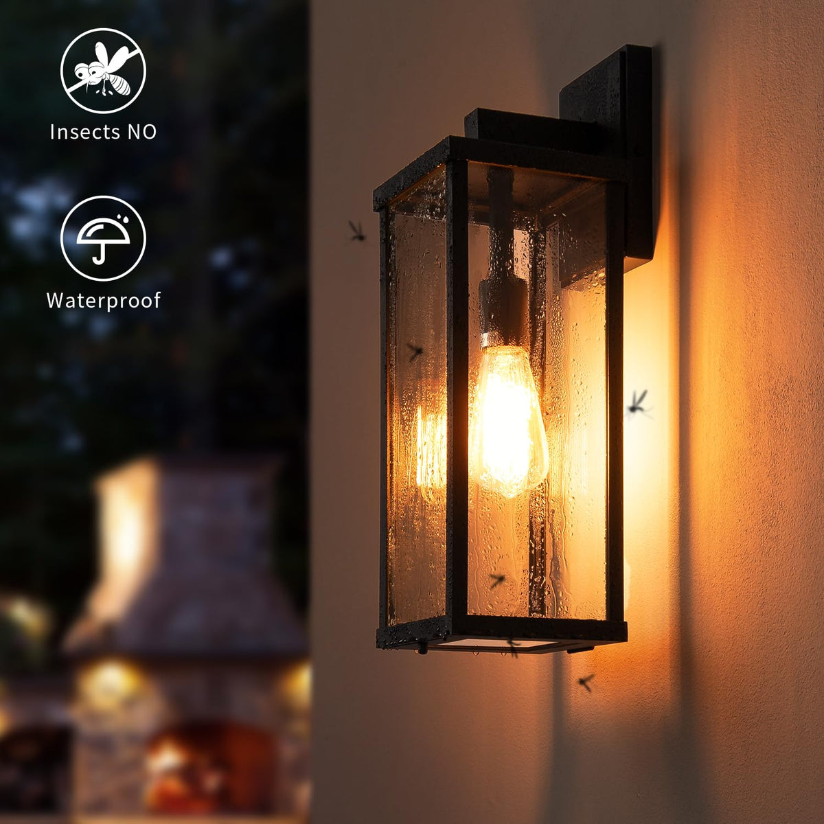 18" Outdoor Wall Sconce (Matte Black / 18-inch)