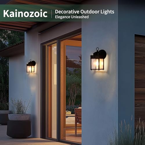 Dawn to Dusk Sensor Motion Sensor Outdoor Wall Light Fixtures Waterproof Black Exterior Porch Lighting Fixture Anti (Motion Sensor Function / 2 Pack)