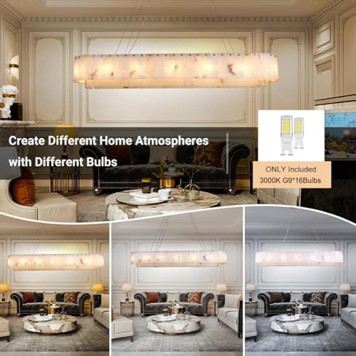 L54in Alabaster Chandelier for Dining Room (L54in)
