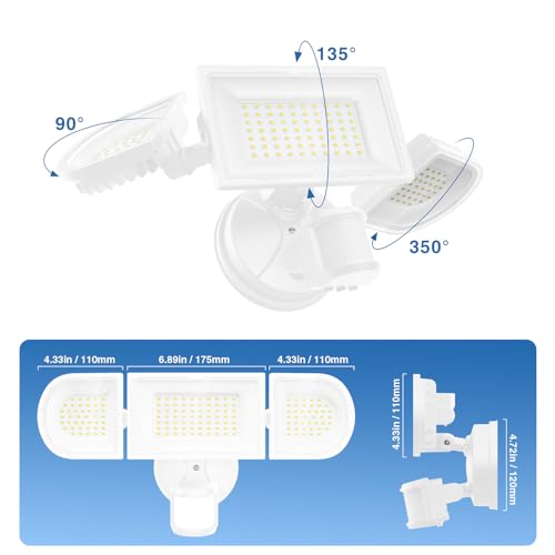 150W Motion Sensor Lights Outdoor for Outside (White)