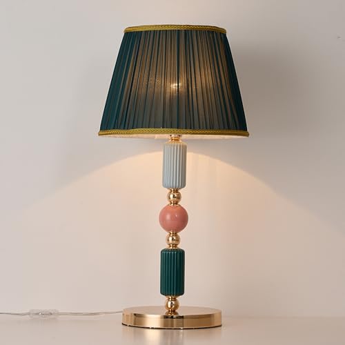Table Lamp Modern Metal Base Desk Lamp with Plug Cord Switch for Bedroom Dining Room Living Room