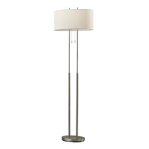 2 Light Floor Lamp (Satin Steel / Floor Lamp)