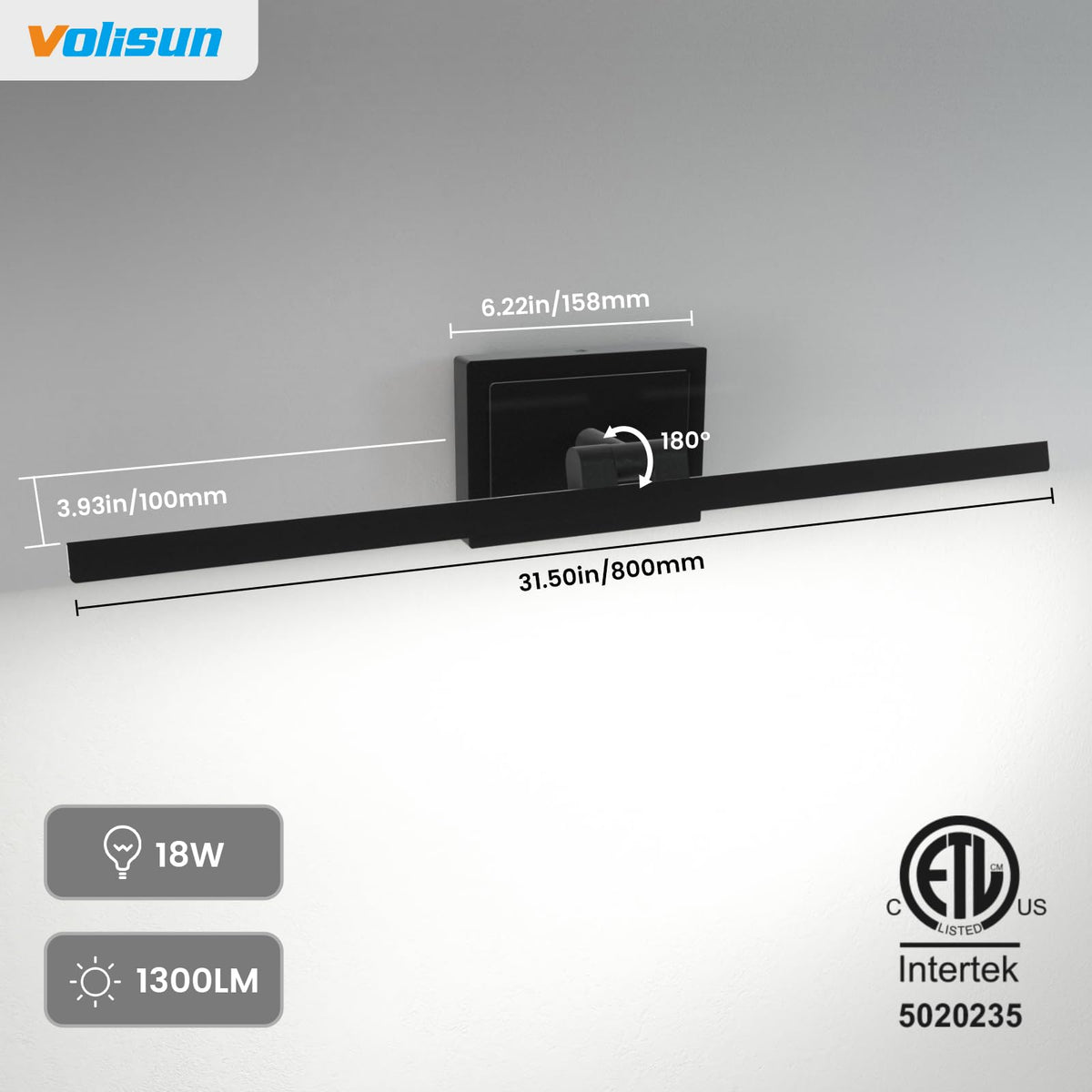 Modern Bathroom Vanity Light 31.5 inch (Black / 31.5 inch)