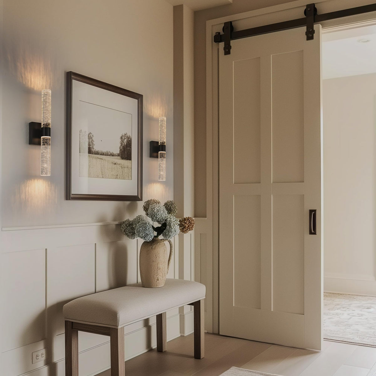 Modern Wall Sconces Set of Two (Black / 18in)
