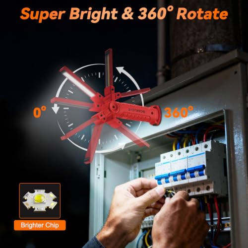 6Pack Magnetic Rechargeable LED Work Light (Red / 6Pack)