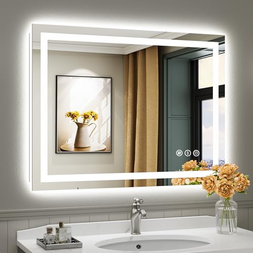 40x30 Inch LED Bathroom Mirror with Lights (Backlit+front Lit / 40"L x 30"W)