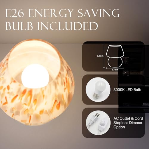 Mushroom Lamp Small Lamp Table Lamp for Bedroom (Flame Amber)