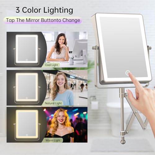 8.7" 5000mAh Rechargeable Wall Mounted Makeup Mirror (Nickel B)