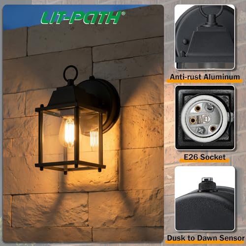 Outdoor Wall Light Fixture (Black / 1-Pack D2D)